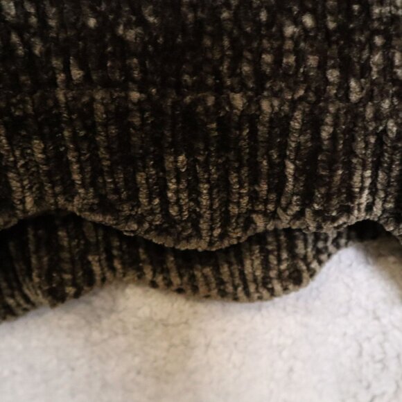 Zara Knit Chenille Crop Sweater Brown Scalloped Hem Size S Soft Comfy - Picture 10 of 12